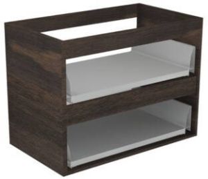 Sub 16 wastafelonderkast met 2 lades zonder fronten 60 x 52 cm eiken tabacco