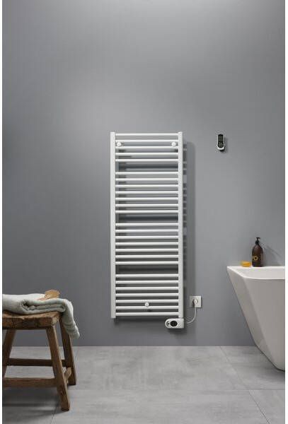 Sub 481 elektrische radiator met thermostaat en afstandsbediening 50x127 4 cm 750W verkeerswit (ral 9016)