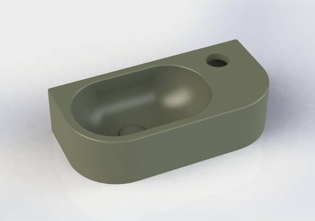 Royal Plaza Person fontein 40x20cm 1 kraangat Rechts zonder overloop mat groen