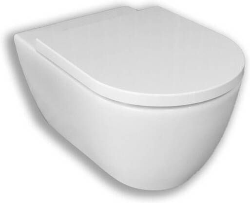 Royal Plaza Primo Toiletset 35x54cm hangend spoelrandloos diepspoel met zitting softclose quick release wit GA28671 SW800088