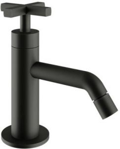 Vtwonen Vt wonen baden Cross fonteinkraan met kruisgreep black steel black steel