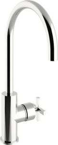 Vtwonen Cross wastafelkraan met kruisgreep hoge uitvoering 37 cm chroom