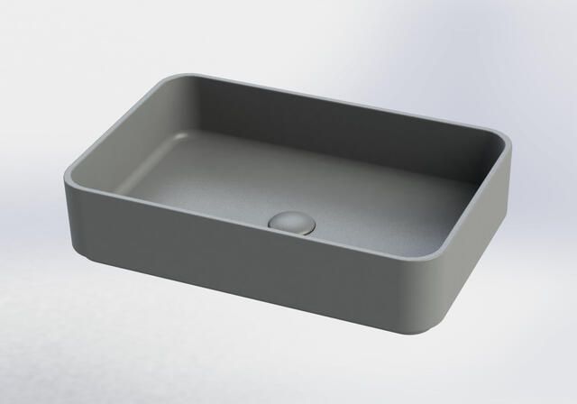 Royal Plaza Cinea opzetwastafel 56 5x37 5cm z kr.gat z overl beton gr