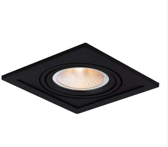 Sub Luuk inbouwspot vierkant 5 5w 2200-2800k 9 x 9 cm met zwart lampje zwart