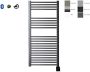 Sanicare electrische design radiator 111 8 x 45 cm. Gun metal BLUETOOTH met thermostaat zwart (linksonder HRLBZ451118 M - Thumbnail 1