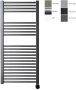 Sanicare electrische design radiator 111 8 x 45 cm. Gun metal met thermostaat zwart (linksonder) HRLEZ451118 M - Thumbnail 1