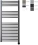 Sanicare electrische design radiator 111 8 x 45 cm. Gun metal met thermostaat zwart (rechtsonder) HRAEZ451118 M - Thumbnail 2