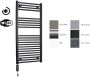 Sanicare electrische design radiator 111 8 x 45 cm. Inox-look met WiFi thermostaat zwart HRAWZ451118 I - Thumbnail 2