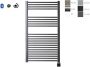 Sanicare electrische design radiator 111 8 x 60 cm. Gun metal BLUETOOTH met thermostaat chroom (linksonder) HRLBC601118 M - Thumbnail 1