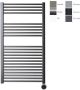 Sanicare electrische design radiator 111 8 x 60 cm. Gun metal met thermostaat chroom (linksonder) HRLEC601118 M - Thumbnail 1