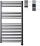 Sanicare electrische design radiator 111 8 x 60 cm. Gun metal met thermostaat zwart (linksonder) HRLEZ601118 M - Thumbnail 1