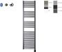 Sanicare electrische design radiator 172 x 45 cm. Gun metal met BLUETOOTH thermostaat chroom (rechtsonder) HRABC451720 M - Thumbnail 1