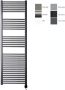 Sanicare electrische design radiator 172 x 60 cm. Gun metal met thermostaat zwart (rechtsonder) HRAEZ601720 M - Thumbnail 1