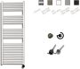 Sanicare electrische design radiator 172 x 60 cm Wit met thermostaat zwart HRAEZ601720 W - Thumbnail 1