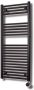 Sanicare Elektrische Design Radiator 111.8 x 45 cm 596 Watt thermostaat chroom rechtsonder zwart mat HRAEC451118 A - Thumbnail 1