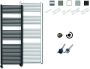 Sanicare Elektrische Design Radiator 172 x 60 cm 1127 Watt thermostaat chroom linksonder inox look HRLEC 601720 I - Thumbnail 2