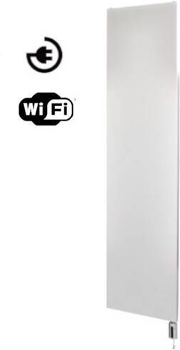 Sanicare Elektrische Design Radiator Denso -180x40cm Wifi mat wit thermostaat chroom (rechtsonder) HRSWC401800 W