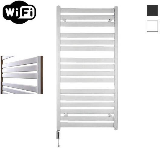 Sanicare HVW Moda electrische WifiRadiator 120x60cm mat wit met thermostaat wit linksonder HLDWW 601200 W