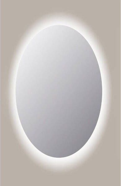 Sanicare Q-mirrors spiegel 90x140x3.5cm met verlichting Led warm white Ovaal glas SOAW.14090