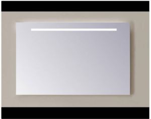Sanicare Q-mirrors spiegel zonder omlijsting PP geslepen 100 cm 1 x horizontale strook met warm white leds LW1.60100