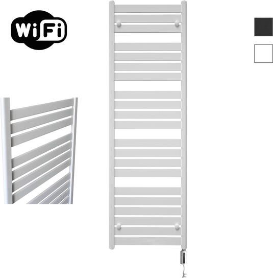 Sanicare HVW Moda Elektrische Radiator 160x60cm 1159W wifi thermostaat wit rechtsonder mat wit HRDWW 601600 W