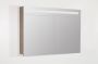 Saniclass 2.0 Spiegelkast 100x70x15cm verlichting geintegreerd 2 links- en rechtsdraaiende spiegeldeuren MFC legno viola 7238 - Thumbnail 1