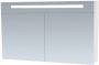 Saniclass 2.0 spiegelkast 120x70x15cm verlichting geintegreerd met 2 links- en rechtsdraaiende spiegeldeuren MFC Metal SK-TW120ME - Thumbnail 1