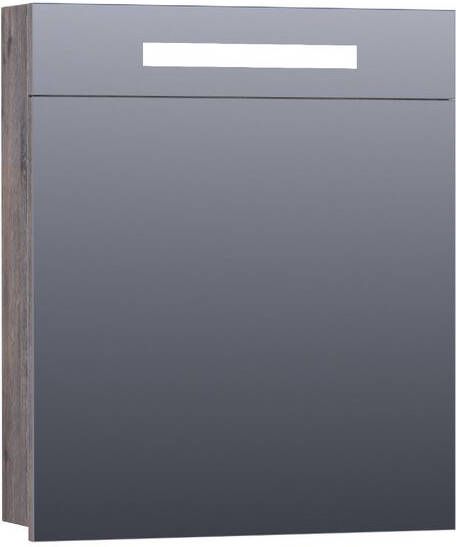 Saniclass 2.0 spiegelkast 60x70x15cm verlichting geintegreerd met 1 rechtsdraaiende spiegeldeur MFC Grey Canyon SK-TW60RGC