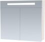 Saniclass 2.0 Spiegelkast 80x70x15cm verlichting geintegreerd 2 links- en rechtsdraaiende spiegeldeuren MDF hoogglans wit 7206 - Thumbnail 1