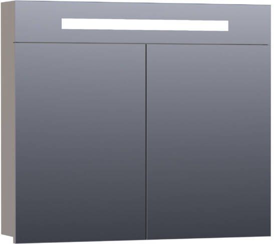 Saniclass 2.0 spiegelkast 80x70x15cm verlichting geintegreerd met 2 links- en rechtsdraaiende spiegeldeuren MFC Metal SK-TW80ME