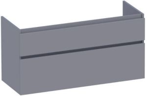 Saniclass Advance wastafelonderkast 120x46x60cm 2 softclose greeploze lades met 1 sifonuitsparing MDF mat Zwart OK-AD120-1MZ