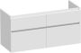 Brauer Advance Wastafelonderkast 120x46x60cm 4 softclose greeploze lades 2 sifonuitsparingen en MDF hoogglans wit OK-AD120-4HW - Thumbnail 1