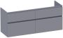 Saniclass Advance Wastafelonderkast 140x46x60cm 4 softclose greeploze lades 2 sifonuitsparingen en MDF mat grijs OK-AD140MG - Thumbnail 1