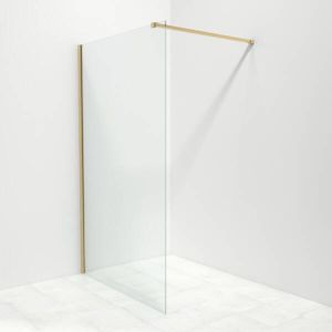 Saniclass Bellini inloopdouche 120x200cm met 8mm helder glas met messing profiel en stabilisatiestang sw203910 sw295910