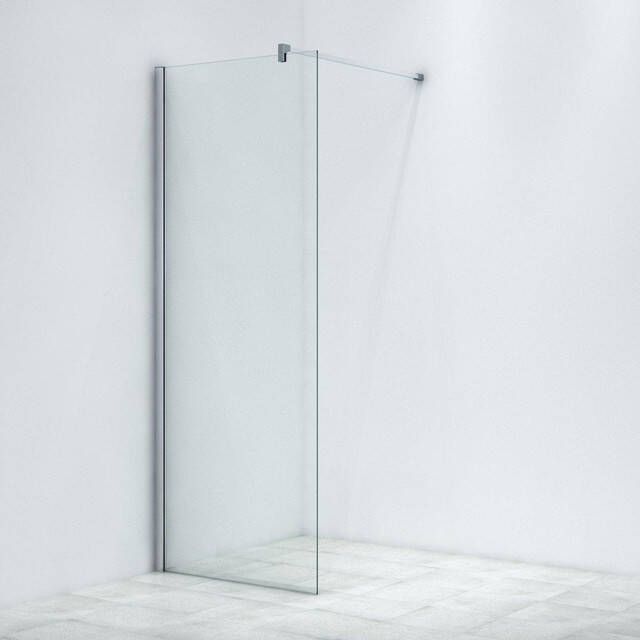 Brauer Inloopdouche Bellini 80x200cm Helder Glas Chroom Incl. Stabilisatiestang Bevestigingsmaterialen