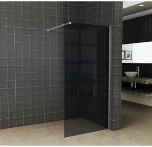 Saniclass Bellini inloopdouche 90x200cm veiligheidsglas rookglas antikalk met geborsteld staal sw203912 sw238185