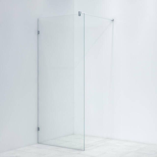 Saniclass Bellini Inloopdouche scharnierbevestiging 90x200cm 8mm veiligheidsglas anti kalk chroom WALKINFIXCONNECT-90