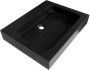 Saniclass black Spirit Meubelwastafel 60x46x10cm zonder overloop 1 wasbak zonder kraangat natuursteen basalt 2360 - Thumbnail 1