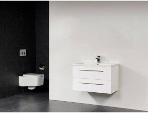 Saniclass Bologna badmeubel 80x47cm met twee lades wit sw3094 sw8529 sw8567