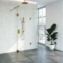 Saniclass Create inloopdouche reversed 100x110cm profielloos met 30cm zijwand met antikalk en 8mm veiligheidsglas geborsteld RVS 4JC5-100x110 30g - Thumbnail 5