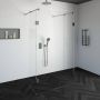 Saniclass Create inloopdouche vrijstaand 100x200cm profielloos met 2 50cm zijwanden antikalk en 8mm veiligheidsglas geborsteld RVS 4JC8-100 50 50g - Thumbnail 2