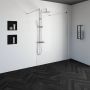 Saniclass Create inloopdouche vrijstaand 100x200cm profielloos met antikalk en 8mm veiligheidsglas geborsteld RVS 4JC7-100g - Thumbnail 2
