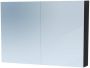 Saniclass Dual Spiegelkast 100x70x15cm 2 links- rechtsdraaiende spiegeldeur MFC black wood 7773 - Thumbnail 1
