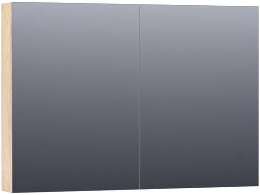 Saniclass Dual Spiegelkast 100x70x15cm 2 links- rechtsdraaiende spiegeldeur MFC sahara 7189