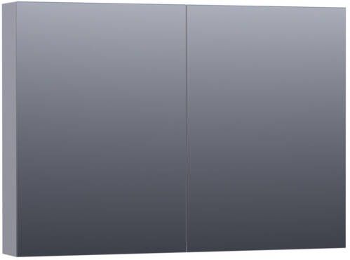 Saniclass Dual spiegelkast 100x70x15cm met 2 links- en rechtsdraaiende spiegeldeuren MDF mat Grijs 7177