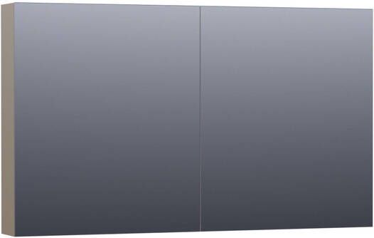 Saniclass Dual Spiegelkast 120x70x15cm 2 links- rechtsdraaiende spiegeldeur MDF hoogglans taupe 7154