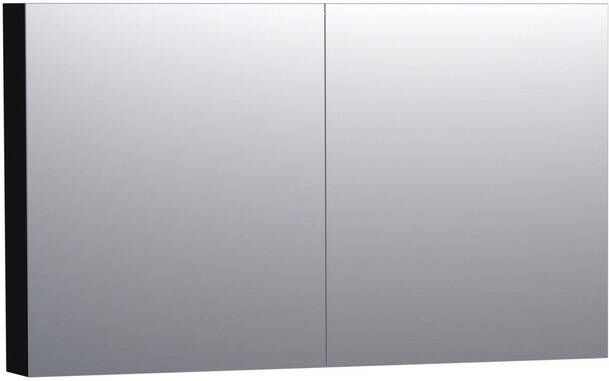 Saniclass Dual Spiegelkast 120x70x15cm 2 links- rechtsdraaiende spiegeldeur MDF mat zwart 7184