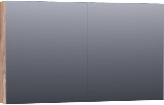 Saniclass Dual Spiegelkast 120x70x15cm 2 links- rechtsdraaiende spiegeldeur MFC Almond SK-DU120AL