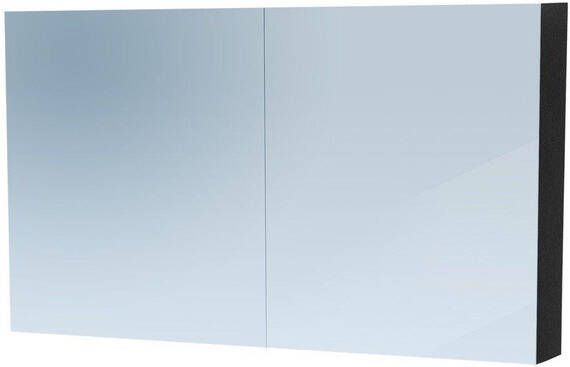 Saniclass Dual Spiegelkast 120x70x15cm 2 links- rechtsdraaiende spiegeldeur MFC black wood 7779