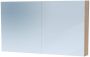 Saniclass Dual Spiegelkast 120x70x15cm 2 links- rechtsdraaiende spiegeldeur MFC legno calore 7776 - Thumbnail 1